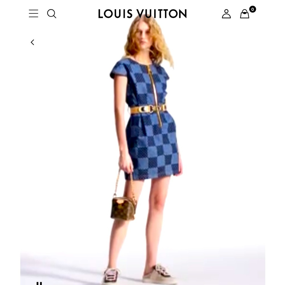 LOUIS VUITTON XXL Detail Damier Denim Dress